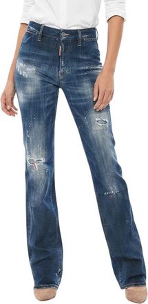 Dsquared2 Blue Straight High Rise Jeans