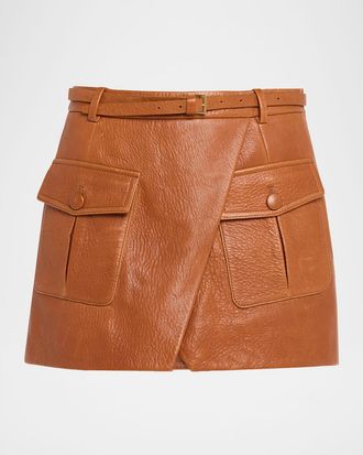 Frame Denim The Leather Cargo Skirt