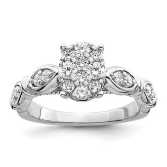 Diamond2Deal 14k White Gold Lab Grown Diamond Wedding Band Ring 0.62Ct Clarity- VS Color- G-H