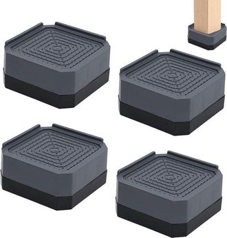 OEM Patas Para Muebles - Ajustables - Elevadores Para Camas - Elevadores Para Mesas - Soportes Cuadrados - Juego De 4 - 8,5 X 8,5 X 4 Cm - Marr&oacute;n