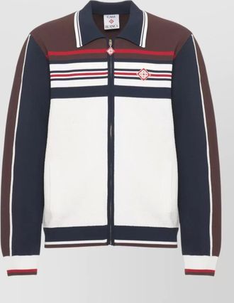 Casablanca ribbed logo-jacquard lightweight jacket