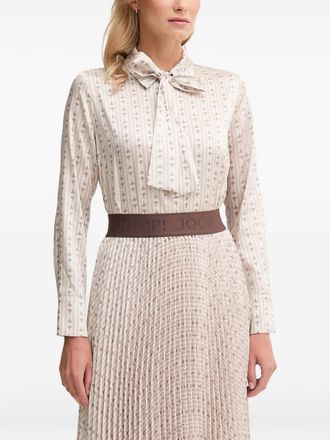 Joop Bernicia bow-tie shirt - women - Polyester - 40 - Neutrals