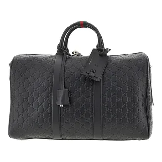 Gucci Leather medium GG Emblem duffle bag Man One Size