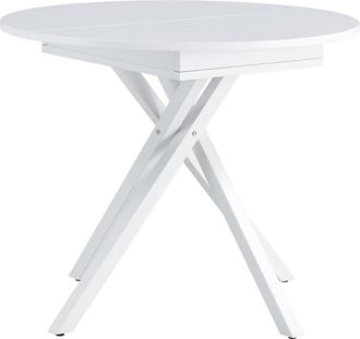 Pondecor Interiorismo Mesa redonda VANCOUVER sobre MDF blanco y patas metal blanco