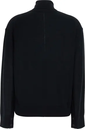 Semicouture Womens V-Neck Sweater Freda Black Virgin Wool Tops Top