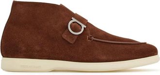 Ferragamo Gancini-Buckle Suede Boots