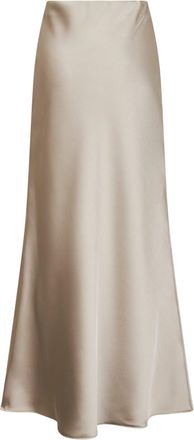 Blanca Vita Womens Chalk Satin Long Bias Skirt Beige Synthetic