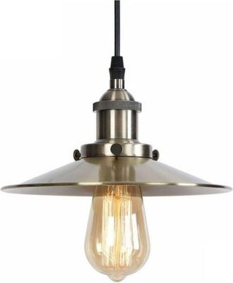 Trade Shop Trade Shop Traesio - Trade Shop - Lampadario Soffitto Portalampada Pendente Vintage Retro Cavo Telato E27 Cromato