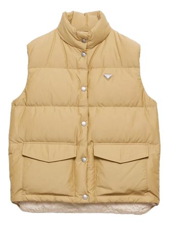 Prada down padded vest - women - Fabric/Goose Down/Fabric - 38 - Neutrals