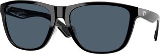 Costa Womens Corrientes 580P Polarized Sunglasses In Black Frame/gray Lens