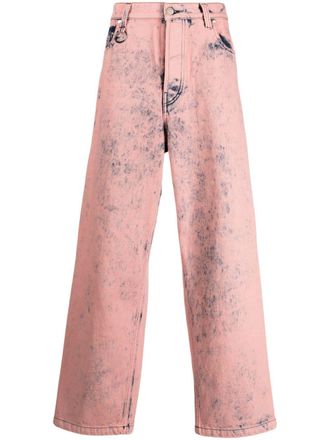 Études Studio District Overdyed mid-rise wide-leg jeans - Pink