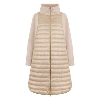 Herno Parkas, female, Beige, Size: M Long Quilted Jacket