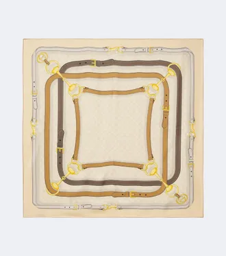 Gucci GG printed silk twill scarf