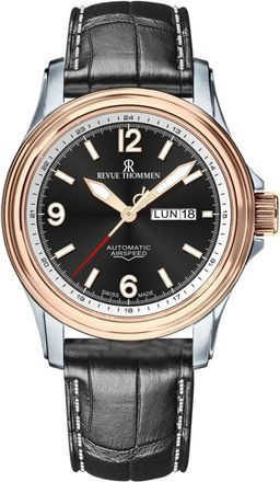 Revue Thommen Accessoires, Heren, Zwart, ONE Size, Leer, Rond Automatisch Horloge