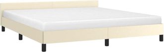 vidaXL Estructura De Cama Con Cabecero Sin Colch&oacute;n Crema 180x200 Cm Vidaxl