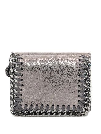 Stella McCartney Falabella chain-trimmed wallet - women - Vegetal Leather - One Size - Silver
