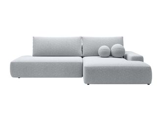 VENTE-UNIQUE.COM Sof&aacute; rinconera tela gris claro