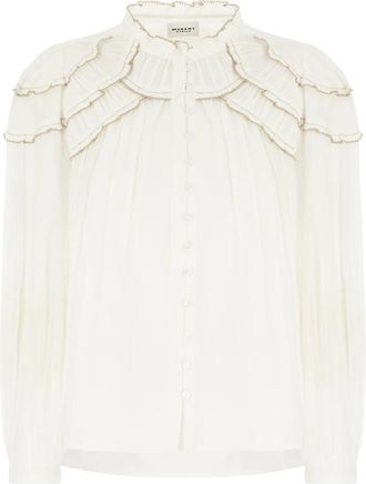 Isabel Marant Stijlvolle Top voor Trendy Looks - Dames - Blouses - Wit - M - Katoen - Overhemden