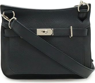 Herm&egrave;s Jypsiere Black Taurillon Clemence Leather Shoulder Bag (Pre-Owned)