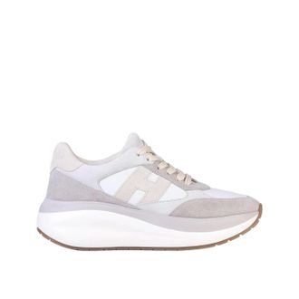 Hogan Lace-Up White Sneakers With Iconic H Detail