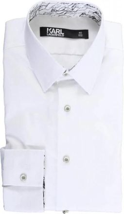 Karl Lagerfeld Formal Shirt - Heren - Zakelijke Overhemden - Wit - 3XL - Leer - Overhemden
