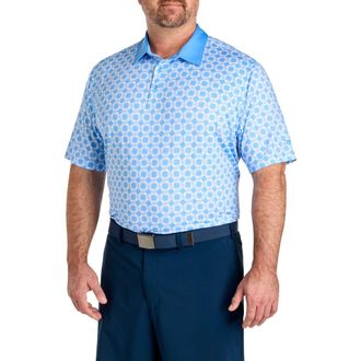 Reebok Big & Tall Mosaic Geometric Performance Polo Shirt in Peri Blue at Nordstrom, Size Xx-Large