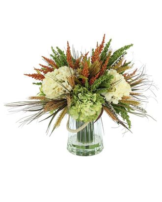 Creative Displays Inc. Modern Fall Arrangement With Green Hydrangeas & Orange Heather