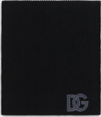 Dolce & Gabbana Ribbed Virgin Wool Scarf with DG Monogram