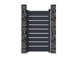 Vente-Unique Vente-unique - Cancello A Battente Traforato L100 X H176 Cm In Alluminio Antracite - Primo