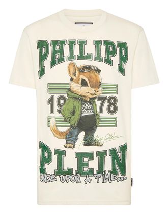 Philipp Plein Round Neck T-Shirt College Squirrel Stones