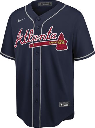 Nike Mens MLB Atlanta Braves (Ronald Acuña Jr.) Replica Baseball Jersey in Blue | T770AWNZAW7-A13