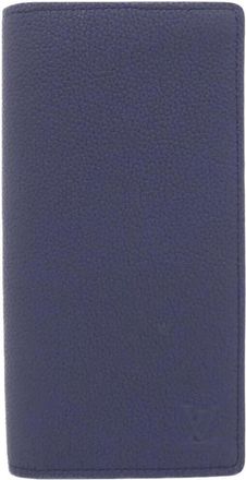 Louis Vuitton Navy Leather Long Wallet (Bi-Fold) (Pre-Owned)