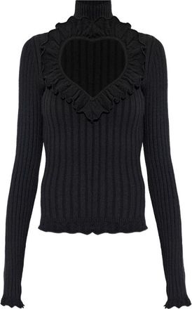 Balenciaga Ruffled Heart-cutout Sweater