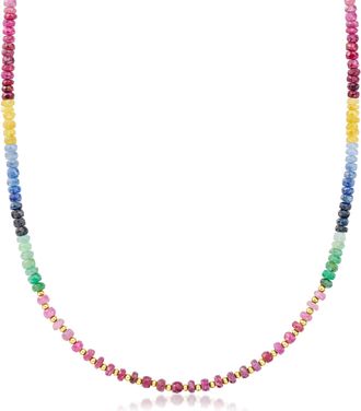 Canaria Canaria 75.00- Multi-Gemstone Bead Necklace in 10kt Yellow Gold