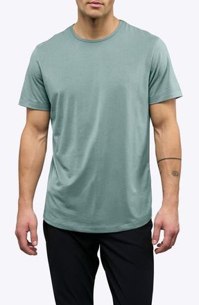 Cuts AO Curve Hem Cotton Blend T-Shirt in Stormy Sea at Nordstrom, Size Xx-Large