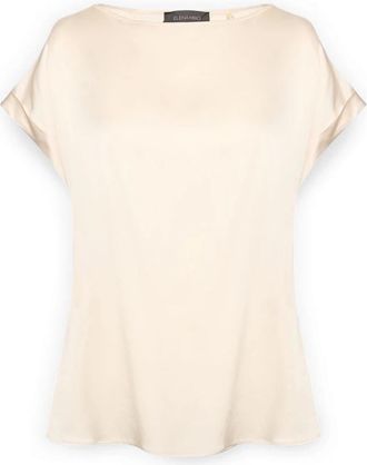 Elena Miro Satijnen blouse - Dames - Blouses - Beige - 5XL - Satijn - Overhemden