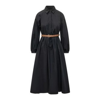 Max Mara Midi Dresses, female, Blue, Size: XS Long Poplin Shirt Dress