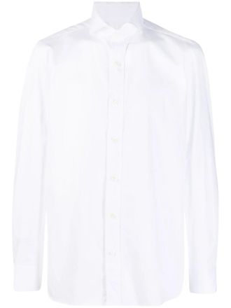 Borrelli Napoli Long-Sleeve Spread Collar Cotton Shirt With Tailored Fit