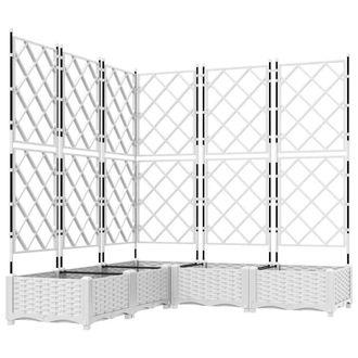 Berkfield Home Garden Planter with Trellis 5 pcs White 120x120x125.5 cm