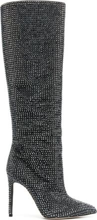 PARIS TEXAS Holly 115mm crystal-embellished boots - women - Calf Leather/Calf Leather/Calf Leather/glass - 37.5 - Black
