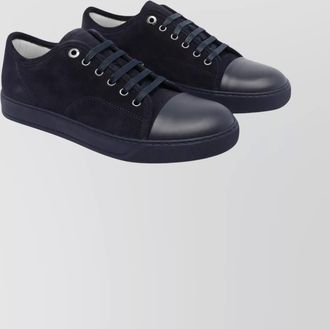 Lanvin suede upper sneakers featuring eyelet detailing