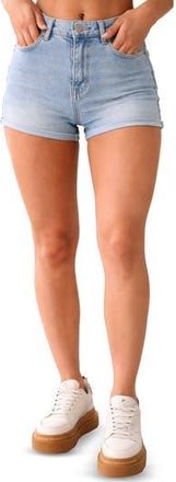 Madden Girl Binded Waistband Denim Shorts in Light Wash at Nordstrom Rack, Size 11