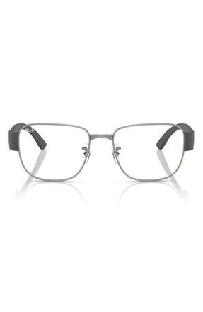 Ray-Ban 53mm Square Optical Glasses in Gunmetal at Nordstrom