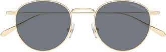Montblanc Gold Linea Nib Metal Round Sunglasses
