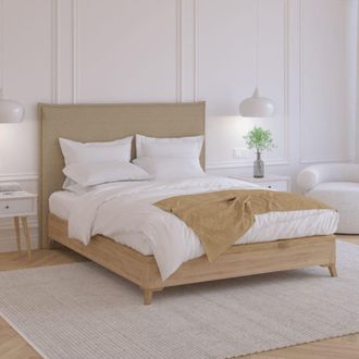 Colch&oacute;n Morfeo Canap&eacute; abatible beige con patas, 90x200 cm, dise&ntilde;o slim