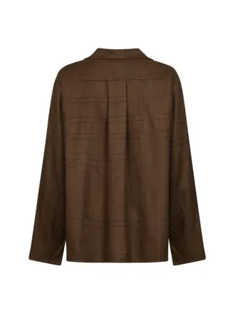 Toteme Embroidered Monogram Modal Shirt - Brown
