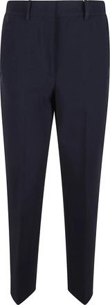 Incotex Blauwe Stretchkatoenen Broek - Dames - Broeken - Blauw - M - Katoen - Broeken