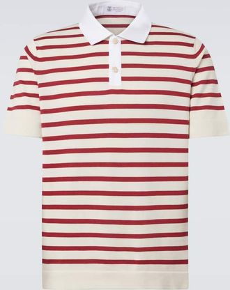 Brunello Cucinelli Polo in cotone a righe