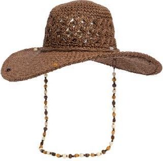 Steve Madden Beaded Straw Hat in Brown at Nordstrom Rack