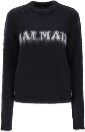 Balmain Sweatshirts - Dames - Ronde hals truien - Zwart - XS - Wol - Truien & Vesten
